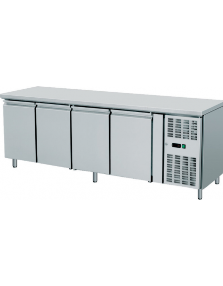 Banco Refrigerato Ventilato 4 cassetti in Acciaio Inox - Temperatura -18° -22° C - cm 223x70x86h