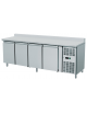 Banco Refrigerato Ventilato 4 sportelli con alzatina in Acciaio Inox - Temp. -2° +8° C - cm 223x70x95h