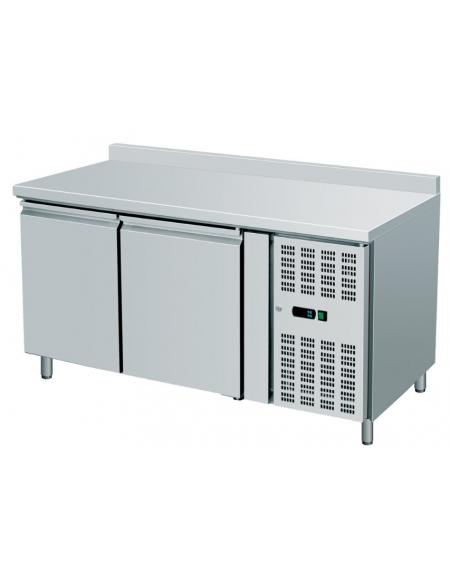 Banco snack ventilato in acciaio inox con alzatina - watt 300 - temp. -2°C/+8°C - L1360xP600xH960mm