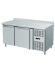 Banco snack ventilato in acciaio inox 2 sportelli con alzatina - watt 220 - temp. -2°C/+8°C - L1360xP600xH960mm