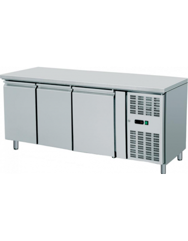 Banco snack ventilato in acciaio inox - Potenza watt 300 - temperatura -2°C/+8°C - L1795xP600xH860mm