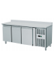 Tavolo refrigerato per pasticceria 3 sportelli  60x40 con alzatina ventilato inox - Temp. -2/+8°C - L202xP80xH85 CM