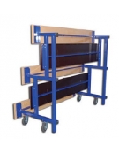 Modulo tribuna ribaltabile da 2 mt - 3 file di seduta a pannelli di legno su struttura in acciaio verniciato