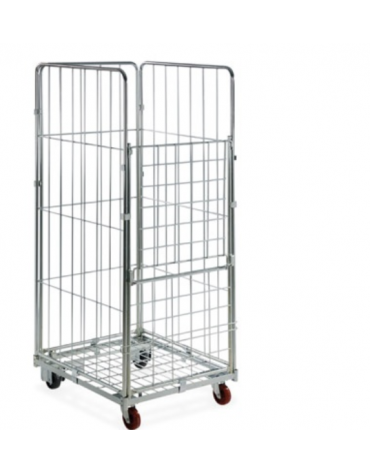 Carrello Roll container con 1 base su ruote e  sponde su tutti e 4 i lati - cm 72x81x180h