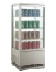 Espositore refrigerato per bibite - 2 porte a vetri curvi, temp. da 0° C/ + 12° C - 98 litri - L 429 mm x P 425 mm x H 1080 mm