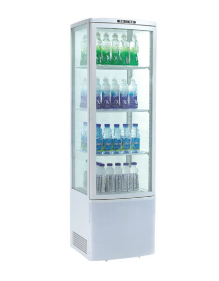 Espositore refrigerato ventilato - 1 porta battente in vetro,  temp. da 0° C + 12° C - 235 litri - mm 515x485x1700h