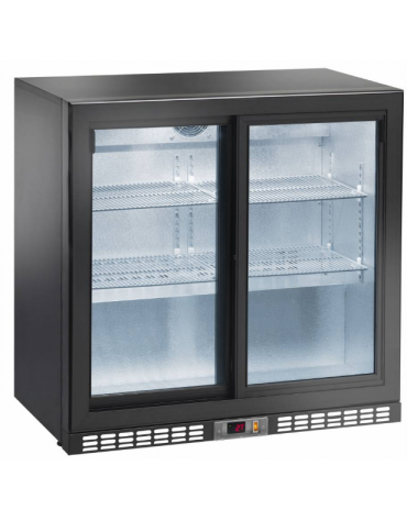 Espositore refrigerato ventilato per bibite - 2 porte scorrevoli - 210 litri - temp. da + 2° C/ + 8° C - mm 900x520x900h