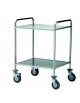 Carrello di servizio con 2 ripiani di piegatura asportabili - inox 18/10, tubo quadro - cm 71x57x90h