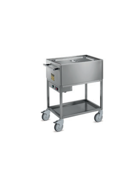 Carrello termico bagnomaria in acciaio inox 18/10 AISI 304 -  termostato digitale - cm 71x45x90h