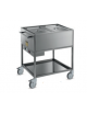 Carrello termico bagnomaria 2 vasche GN 1/1 - in acciaio inox 18/10 AISI 304  - termostato digitale - cm 83x64x90h
