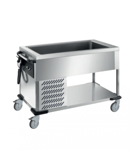 Carrello refrigerato in acciaio inox 18/10 AISI 304 - 3 GN 1/1 - cm 120x64x90h