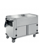 Carrello termico inox 18/10 AISI 304 armadiato neutro con coperchio a ribalta acciaio inox - 2 GN 1/1 - cm 90,5x68x100,5h