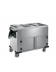 Carrello termico armadiato con vasche separate 3x1/1GN, acciaio inox 18/10 AISI 304 - vano neutro - cm 126x68x92h