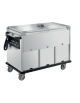 Carrello termico bagnomaria vasche separate con coperchi a ribalta - 3xGN 1/1 - 3 vani riscaldati - cm 126,5x70x107h