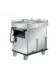 Carrello termico bagnomaria vasche separate coperchi scorrevoli 3x1/1GN,inox 18/10 AISI 304- 2 vani riscaldati -cm 126,5x70x111h