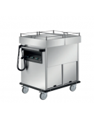 Carrello termico bagnomaria vasche separate coperchi scorrevoli 3x1/1GN,inox 18/10 AISI 304 - 3 vani riscaldati -cm 126,5x70x111