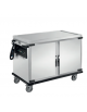 Carrello termico porta pasti con comparti stampati  in acciaio inox 18/10 AISI 304 - 1 vano riscaldato - cm 140x72x95h
