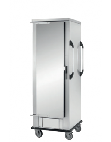 Carrello portavassoi/portateglie neutra  in acciaio inox 18/10 AISI 304 - 8 vassoi - supporto a L - cm 77x75x156h