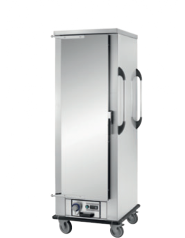Carrello portavassoi versione riscaldata in acciaio inox 18/10 AISI 304 - suporto a "L" - cm 77x75x200h