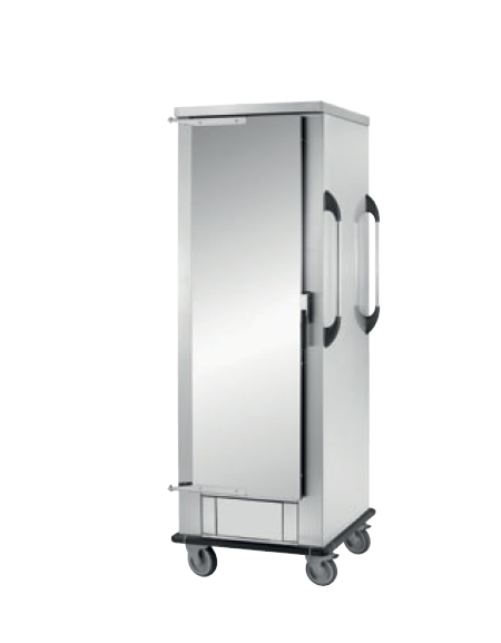 Carrello portateglie gastronorm GN 2/1 o 2/1 neutro inox 18/10 AISI 304 - 14 bacinelle - supporto a C - cm 95x82x156h