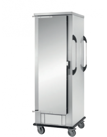 Carrello portateglie gastronorm GN 2/1 o 2/1 neutro inox 18/10 AISI 304 - 20 bacinelle - supporto a C - cm 95x82x200h