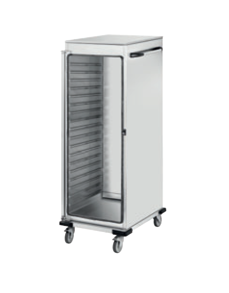 Armadio/carrello portateglie neutro in acciaio inox 18/10 AISI 304 - 18 teglie GN 2/1 - cm 92x72x175h