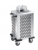 Distributore piatti refrigerabile in acciaio inox 18/10 - 1 colonna regolabile - portata 50/60 piatti ø 28/32 - cm 56x53x106h