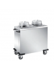 Distributore piatti neutro in acciaio inox 18/10 - 2 colonne regolabili - portata 100/120 piatti ø 18/28 - cm 93x48x106h