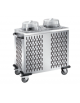Distributore piatti refrigerabile in acciaio inox 18/10 - 2 colonne regolabili - portata 100/120 piatti ø 18/28 - cm 93x48x106h