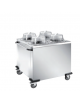 Distributore piatti neutro  in acciaio inox 18/10 - 4 colonne regolabili - portata 200/240 piatti ø 18/28 - cm 93x90,5x106h