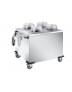 Distributore piatti riscaldato in acciaio inox 18/10 - 4 colonne regolabili - portata 200/240 piatti ø 18/28 - cm 102x90,5x106h