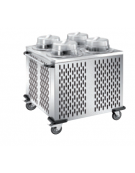 Distributore piatti refrigerabile in acciaio inox 18/10 - 4 colonne regolabili - portata 200/240 piatti ø 28/32 -cm 103x100,5