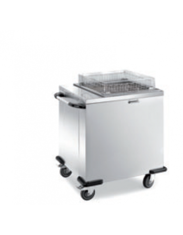 carrello elevatore cesti neutro in acciaio inox 18/10 - 6/9 cesti - cm 74,5x74,5x90h