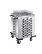 carrello elevatore cesti refrigerabile in acciaio inox 18/10 - 6/9 cesti - cm 78x73x102,5h
