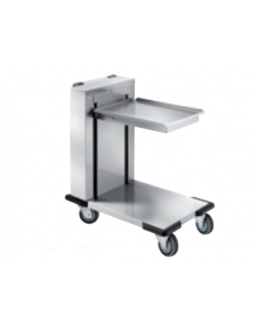 Carrello elevatore vassoi/cesti in acciaio inox 18/10 - 120/150 vassoi 53x38 - cm 56x80x90h