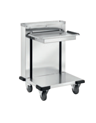 Carrello elevatore vassoi/cesti in acciaio inox 18/10 - 120/150 vassoi 57x32,5 - cm 65x56x90h