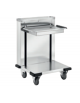 Carrello elevatore vassoi/cesti in acciaio inox 18/10 - 120/150 vassoi 57x32,5 - cm 50x80x90h