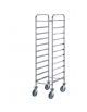 Carrello portavassoi in acciaio 18/10 AISI 304, tubo quadro 20x20 mm - 10 vassoi euronorm - cm 49x60x154h