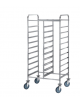 Carrello portavassoi in acciaio 18/10 AISI 304, tubo quadro 20x20 mm - 20 vassoi gastronorm - cm 80x60x154h