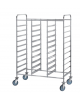 Carrello portavassoi in acciaio 18/10 AISI 304, tubo quadro 20x20 mm - 30 vassoi euronorm - cm 129x60x154h