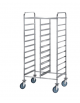 Carrello portavassoi acciaio 18/10 AISI 304, tubo quadro 20x20 mm - ripiano sup. e ringhierina - 20 vassoi EN - cm 89x60x154h