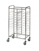 Carrello portavassoi guide universali in acciaio 18/10 AISI 304 cromato - 33 vassoi - cm 142x61,5x166h