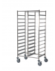 Carrello portavassoi in acciaio 18/10 AISI 304 - guide ad “L” profondità 50 mm - 24 vassoi EN - cm 90x60x178h