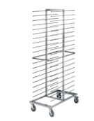 Carrello portateglie in acciaio 18/10 AISI 304 - 40 teglie 60x40 - 4 ruote piroettanti Ø 125 mm - cm 96x50x176h