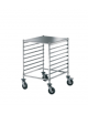 Carrello portateglie  in acciaio 18/10 AISI 304 - guide a "L" - ripiano superiore - 8 teglie 60x40 - cm 72x47x88h