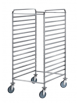 Carrello portateglie  in acciaio 18/10 AISI 304 - guide a "L" - 14 teglie 40x60 - cm 52x67x155h