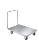 Carrello con pianale basso in acciaio inox 18/10 - 1 maniglione di spinta - 4 ruote di cui 2 fisse e 2 girevoli - cm 75x140x90h