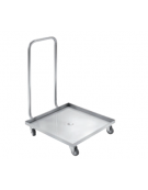 Carrello portacestelli lavastoviglie inox 18/10 AISI 304 - senza maniglione di spinta - 4 ruote piroettanti - cm 58x58x15h