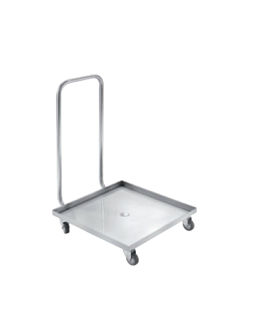 Carrello portacestelli lavastoviglie inox 18/10 AISI 304 - senza maniglione di spinta - 4 ruote piroettanti - cm 58x58x15h