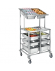 Carrello preparazione freschi inox AISI 304 - 2 vani capacità 2 + 2 + 6 GN 1/1 h cm 15 - cm 82x65x130h